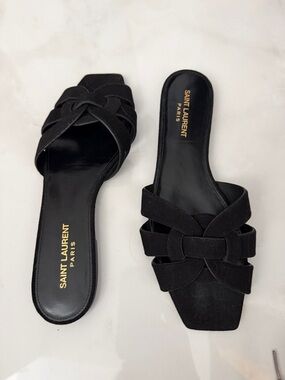 SAINT LAURENT
Tribute cloth mules